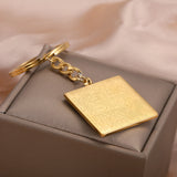 Arabic Calligraphy 4 Quls Quran Surah Keychain Islamic Islam Muslim Men Jewelry