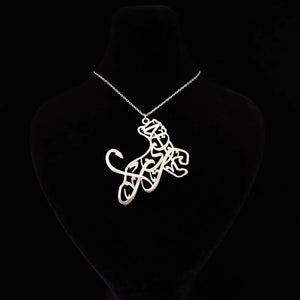 Arabic Calligraphy Necklace Lioness Shape Name Pendant