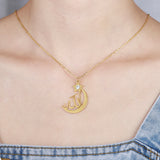Arabic Crescent Moon Name Necklace Personalized Jewelry