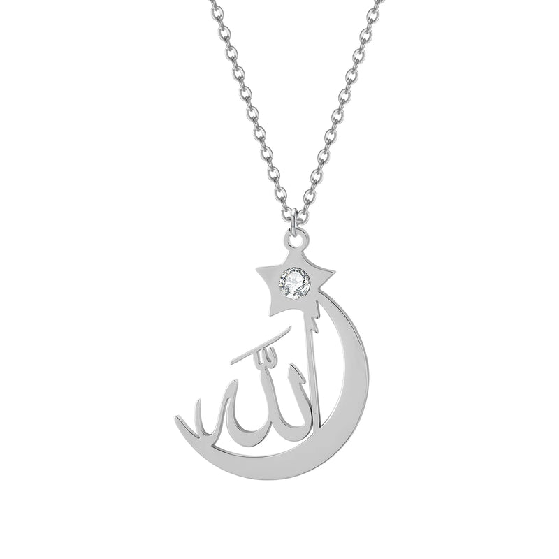 Arabic Crescent Moon Name Necklace Personalized Jewelry