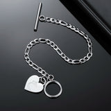 Arabic Initial Letter Bracelet Heart Shape Personalized with OT Clasp