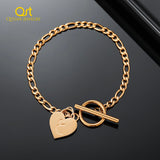 Arabic Initial Letter Bracelet Heart Shape Personalized with OT Clasp
