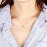 Arabic Initial Letter Necklace Stainless Steel Pendant Alphabet Jewelry