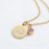 Arabic Initial Letter Necklaces With Birthstone For Women Choker Chain
