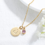 Arabic Initial Letter Necklaces With Birthstone For Women Choker Chain