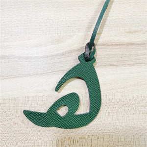 Arabic Letter Cowhide Pu Leather Initial Capital Keychain Pendant