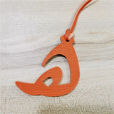 Arabic Letter Cowhide Pu Leather Initial Capital Keychain Pendant