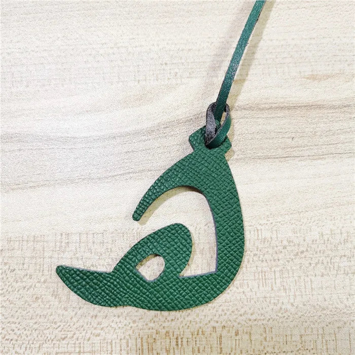 Arabic Letter Cowhide Pu Leather Initial Capital Keychain Pendant