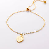 Arabic Letter Bracelet Heart Pendant Stainless Steel Women Bracelet