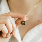 Arabic Letter Necklaces For Women Choker Chain Personalized Coin Pendant