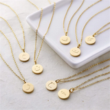 Arabic Letter Necklaces For Women Choker Chain Personalized Coin Pendant