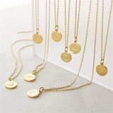 Arabic Letter Necklaces For Women Choker Chain Personalized Coin Pendant