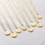 Arabic Letter Necklaces For Women Choker Chain Personalized Coin Pendant