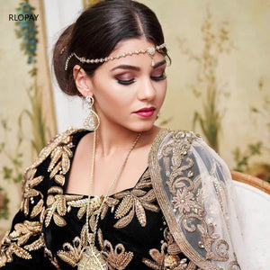 Arabic Hair Chain Plated Head Piece for Bridal Wedding Hair Accessories