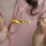 Arabic Name Necklace Bar Personalized Jewelry Stainless Name Necklace