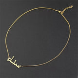 Arabic Name Necklace Stainless Steel Box Chain Necklaces for Women