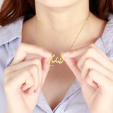 Arabic Necklace Name Personalise Stainless Steel Charm Muslim Gift
