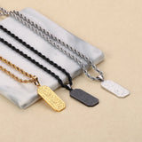 Arabic Hardship Ease Necklace Islamic Pendant Tag For Men Islamic Jewelry