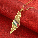 Arabic & Hebrew Map Pendant Necklaces Israeli Jewelry