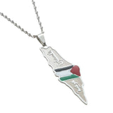 Arabic & Hebrew Map Pendant Necklaces Israeli Jewelry