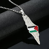 Arabic & Hebrew Map Pendant Necklaces Israeli Jewelry