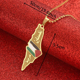 Arabic and Hebrew Map Pendant Necklaces Women Israeli Jewelry