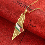 Arabic & Hebrew Map Pendant Necklaces Israeli Jewelry