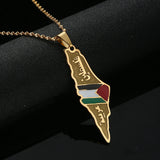 Arabic and Hebrew Map Pendant Necklaces Women Israeli Jewelry