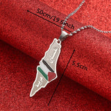 Arabic and Hebrew Map Pendant Necklaces Women Israeli Jewelry