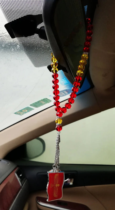 Aramaic Flag Lamassu Ashur Keychain Necklace Gift Decor
