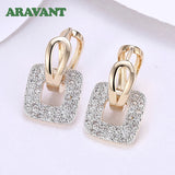 925 Silver Square Hoop Earrings 18K Women Wedding Party Jewelry