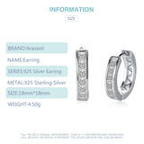 925 Silver Zircon Hoop Earrings For Women Girls