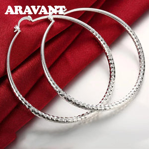 925 Silver Large Hoop Earring Wedding Jewelry Gift