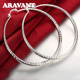 925 Silver Large Hoop Earring Wedding Jewelry Gift