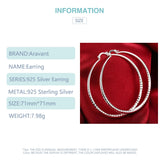 925 Silver Large Hoop Earring Wedding Jewelry Gift