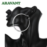 925 Silver Large Hoop Earring Wedding Jewelry Gift