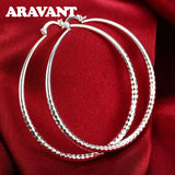 925 Silver Large Hoop Earring Wedding Jewelry Gift