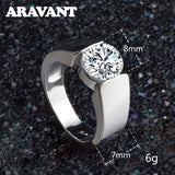 925 Silver Zircon Ring Women Jewelry