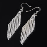 925 Silver Geometric Drop Earring Women Christmas Gift