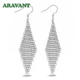 925 Silver Geometric Drop Earring Women Christmas Gift