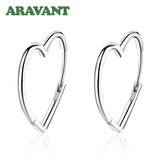 925 Silver Heart Hoop Earring For Women Jewelry Gift