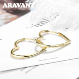 925 Silver Heart Hoop Earring For Women Jewelry Gift