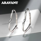 925 Silver Heart Hoop Earring For Women Jewelry Gift