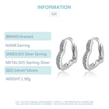 925 Silver Heart Zircon Hoop Earrings For Women Wedding Jewelry