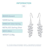 925 Silver Grape Bead Drop Earrings For Women