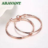 925 Silver Rose Hoop Earrings Women's Jewelry