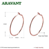 925 Silver Rose Hoop Earrings Women's Jewelry