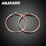 925 Silver Rose Hoop Earrings Women's Jewelry