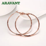 925 Silver Rose Hoop Earrings Women's Jewelry
