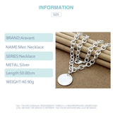 925 Silver Round Pendant Necklace Chain For Women Jewelry